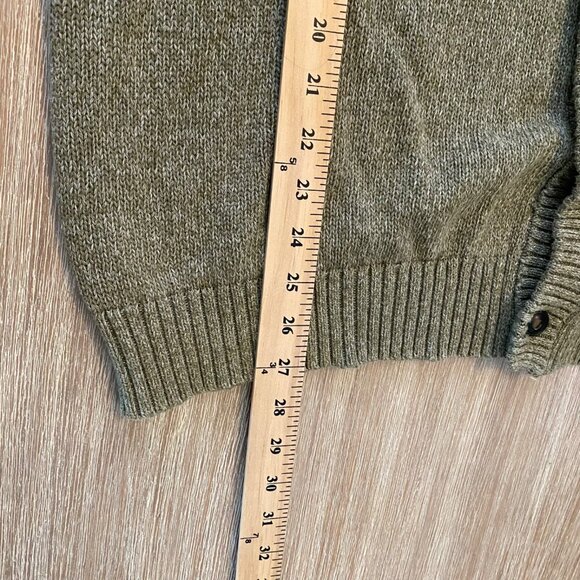 Chaps Cardigan Sweater Men's Green Sz XXL Shawl Collar Crest Grandpa Oversized - Picture 7 of 7